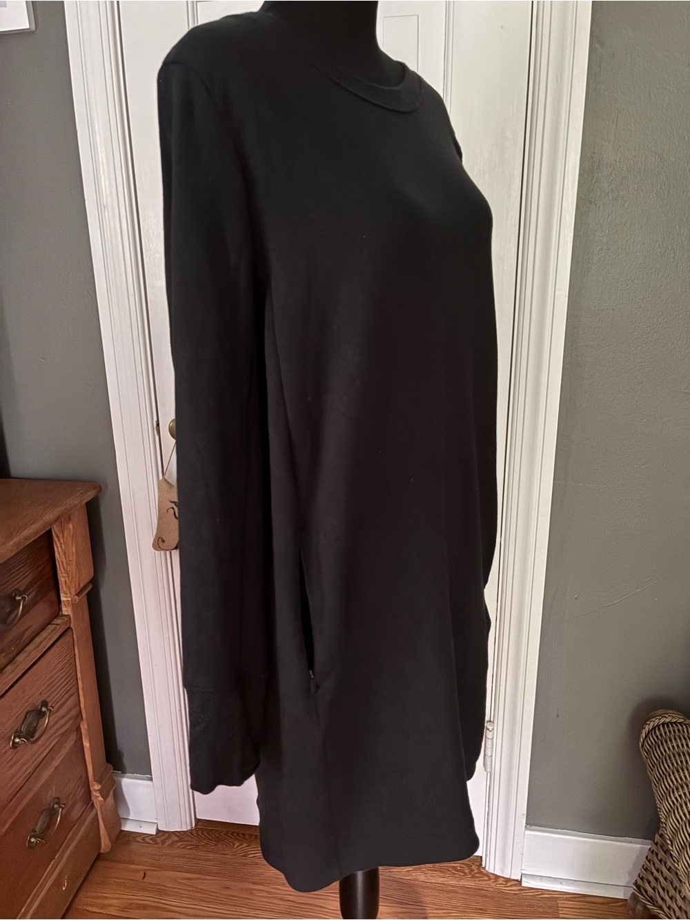 Athleta Black Long Sleeve Midi Dress